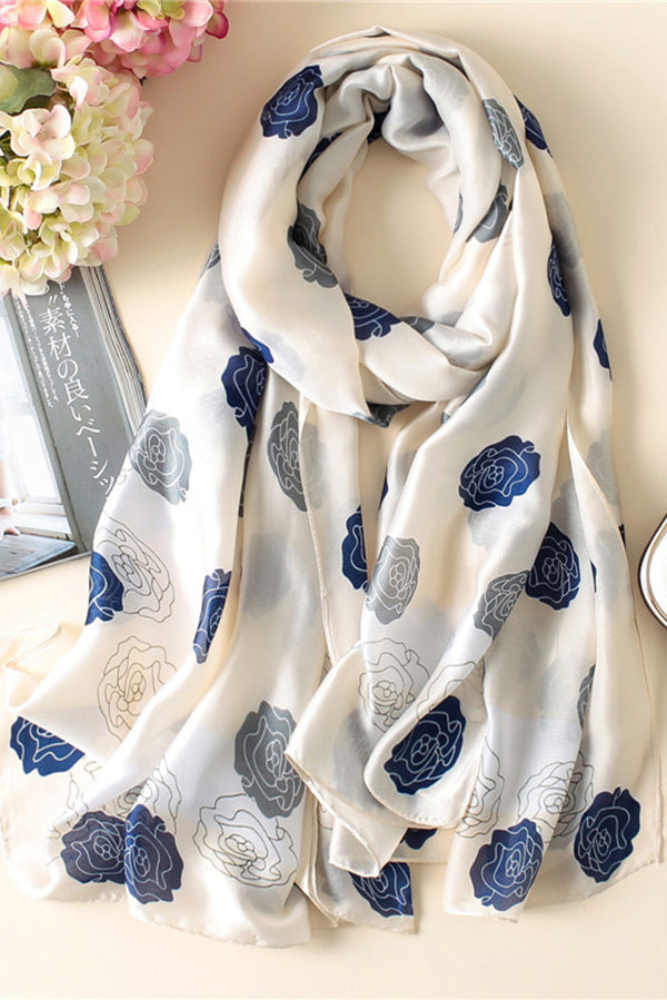 Rose Print Beach Sunscreen Scarf
