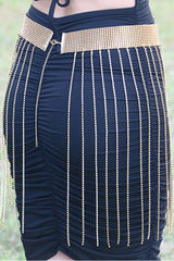 Fashionable Tassel Rhinestone Chain Waist Necklace