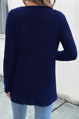 Bohemian Style Floral Edge Long Sleeve Casual Knitted Cardigan