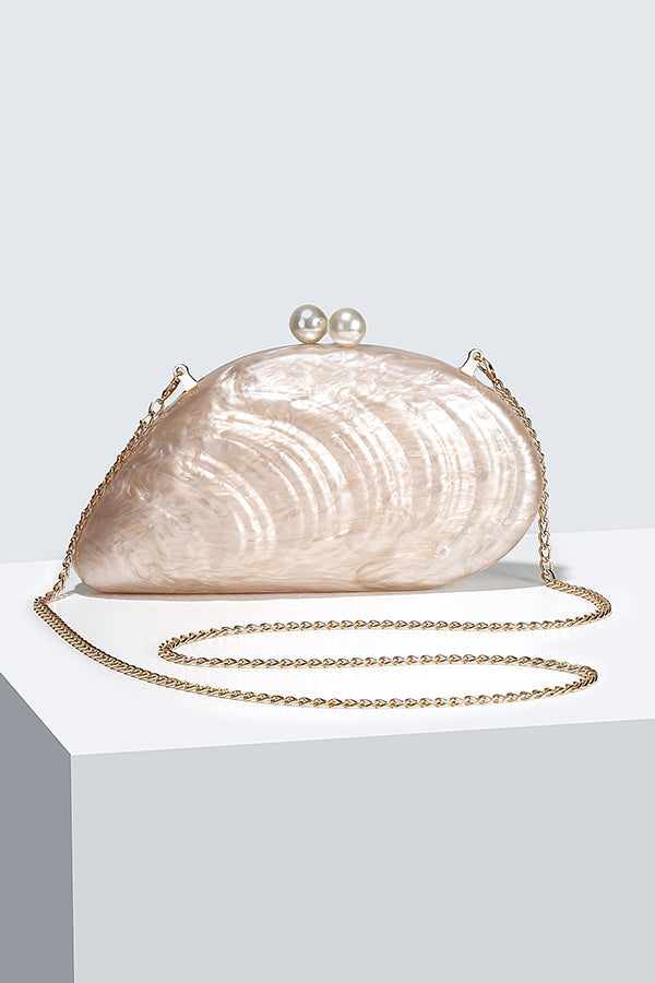 Elegant Shaped Shell Acrylic Evening Clutch