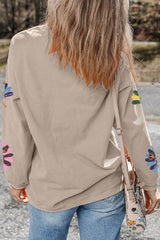 Colorful Turkey Sequin Print Loose Long-sleeved Sweatshirt