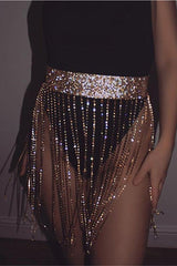 Fashionable Tassel Rhinestone Chain Waist Necklace