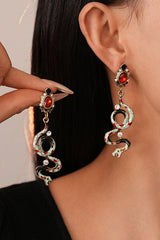 Fashionable Colorful Oil-drop Snake-shaped Gemstone Earrings