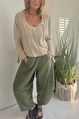 Solid Color Casual Long-sleeved Loose Knitted Sweater