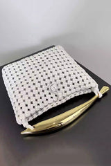 Fashionable and Versatile Woven Metal Handle Bag