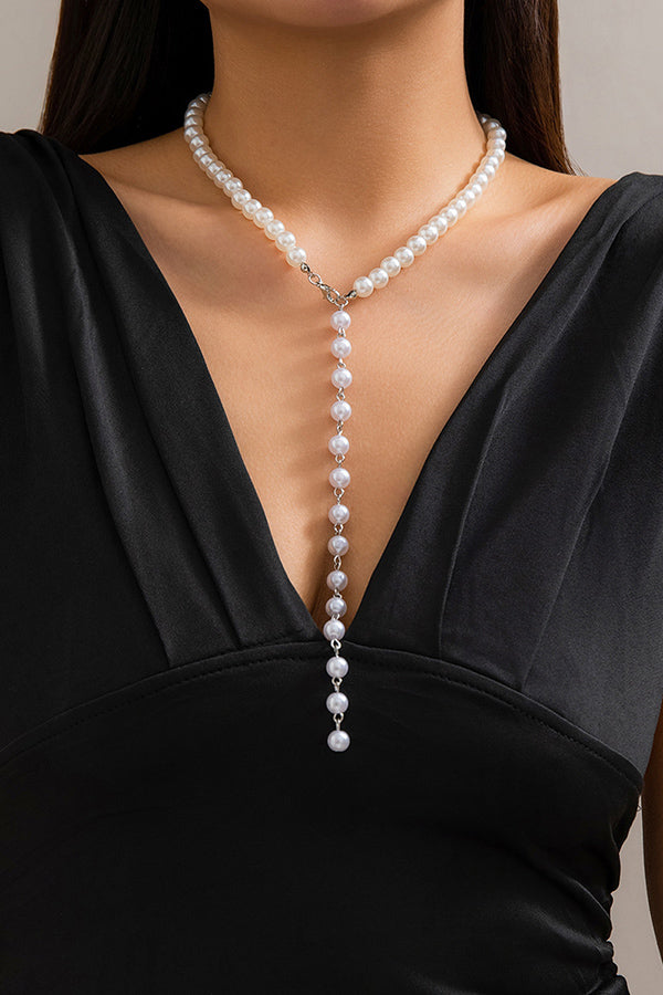 Vintage Beaded Chain Tassel Necklace