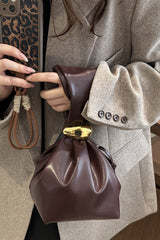 Retro Pleated Simple Bucket Bag