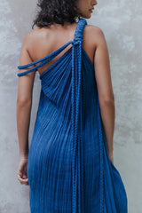 Khloe Linen Blend One Shoulder Draped Brds Cover Up Maxi Dress