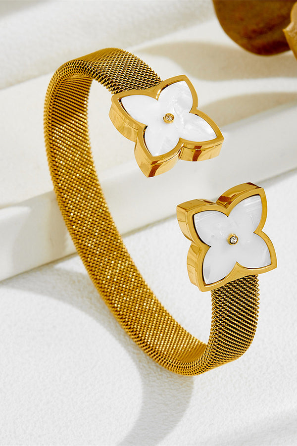 Fashionable Four-leaf Flower Metal Bracelet