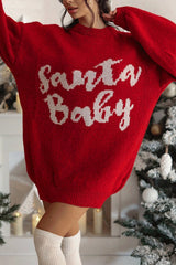 Santa Baby Loose-fitting Long-sleeved Mid-length Knit Sweater