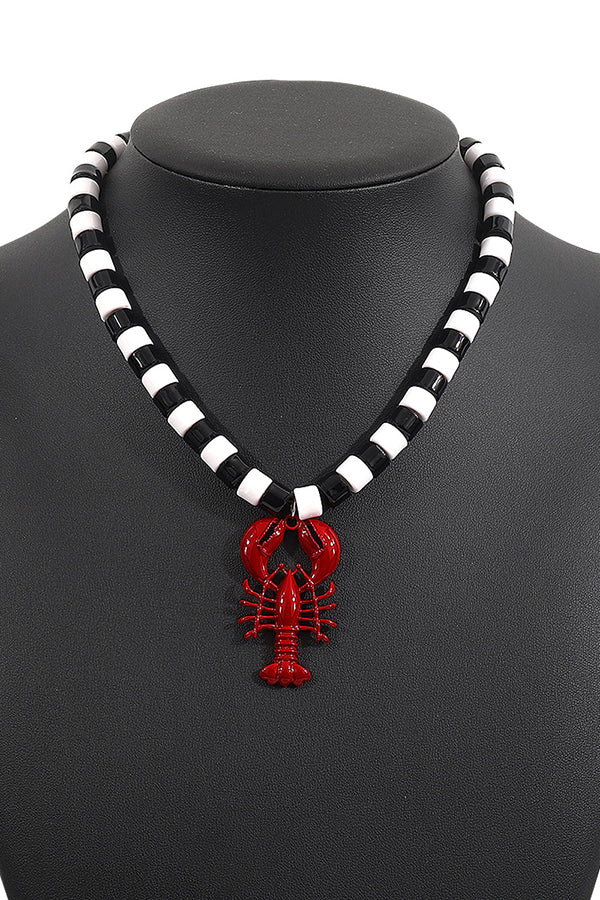 Fashion Lobster Holiday Earrings and Necklace
