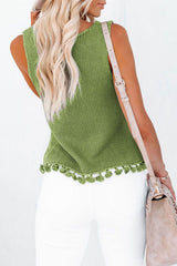 Solid Color Se Hollow Fringed Sweater