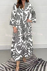 Budding Beauty Printed Swing Loose Maxi Dress