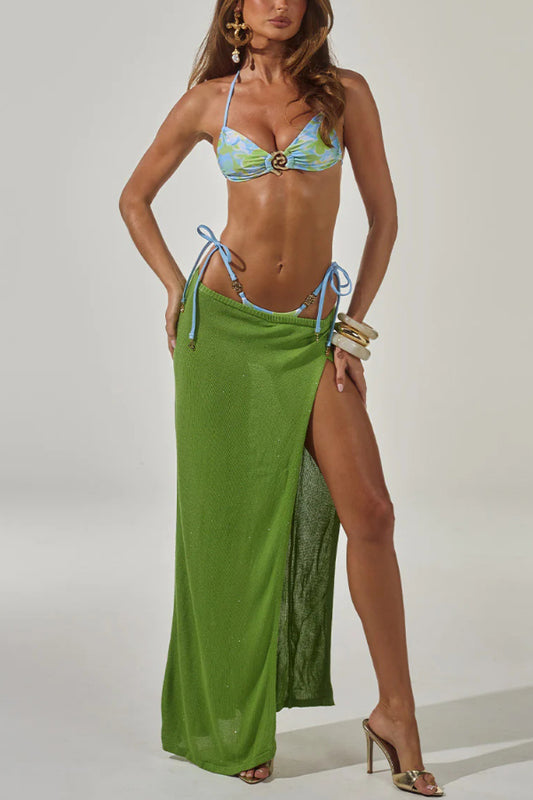 Elegant High-slit Casual Knitted Cover-up Maxi Skirt