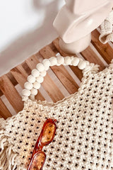 Fashion Woven Open Tassel Tote