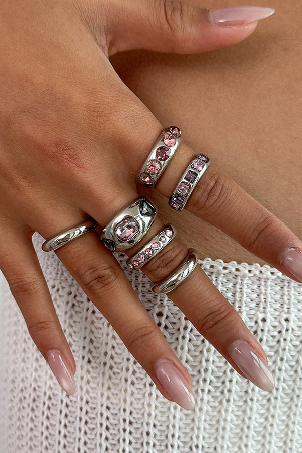 Fashionable Hollow Diamond Irregular Retro Ring