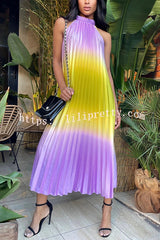 Take Me There Pleated A-line Loose Midi Dress