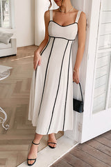 Resort Style Halter Backless Casual Midi Dress