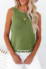 Solid Color Se Hollow Fringed Sweater