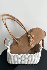 Vintage Suede Baguette Shoulder Bag