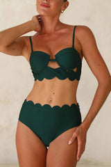 Sexy Sling Cutout High-waisted Stretch Bikini Swimsuit