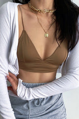 Solid Color Suspender Stretch Two Piece Bikini Swimsuit