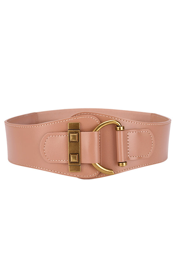 Retro Style Waist-hugging Wide Leather Belt