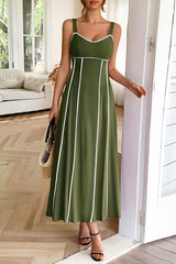 Resort Style Halter Backless Casual Midi Dress