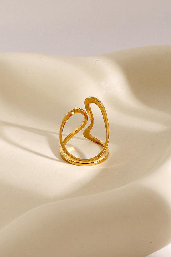 Simple Special-shaped Lines Stainless Steel Open Ring