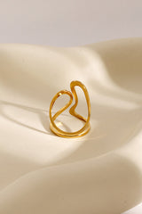 Simple Special-shaped Lines Stainless Steel Open Ring