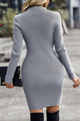 Tatiana Ribbed Open Knit Long Sleeve Mini Dress