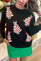 Christmas Tree Sequined Casual Loose Sweatshirt