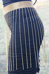 Fashionable Tassel Rhinestone Chain Waist Necklace