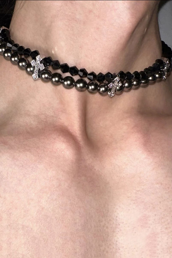 Fashionable Iris Elegant Silver Pearl Necklace