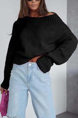 Solid Color Long-sleeved Round Neck Loose Knitted Sweater