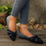 Fashionable Bow Colorblock Casual Flats