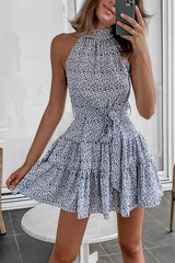 Sunshiny Days Floral Halter Neck Dress