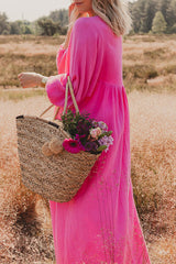 Casual Simplicity Solid Patchwork A Line Dresses