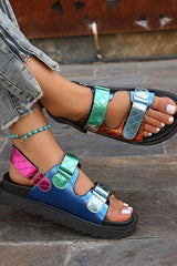 Fashionable Colorful Prism-shaped Thick-soled Beach Sandals