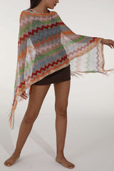 Fashionable Colorful Knitted Sunscreen Beach Shawl