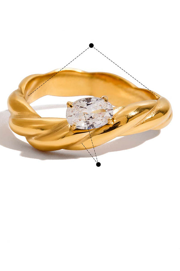 Fashion Stainless Steel Zircon Ring