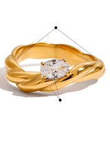 Fashion Stainless Steel Zircon Ring