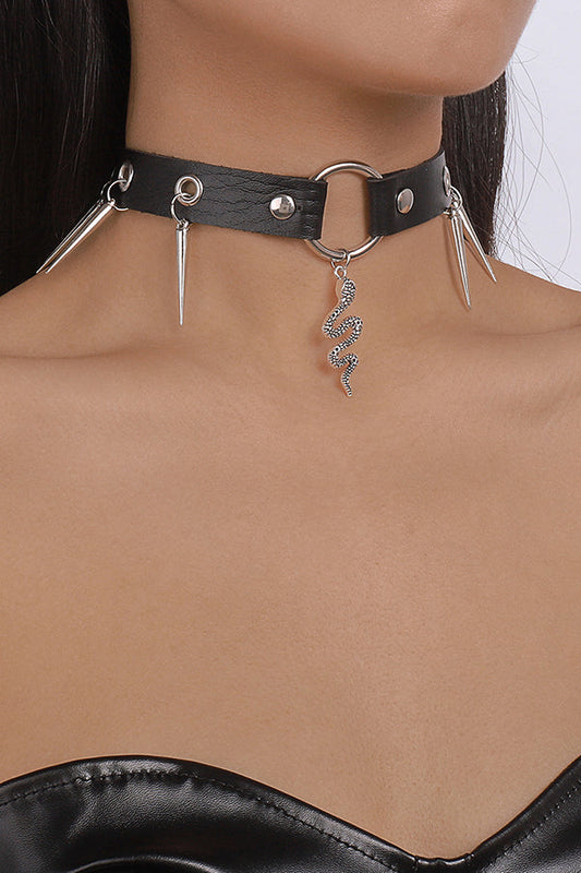 Gothic Hip-hop Style Leather Rivet Bondage Collar