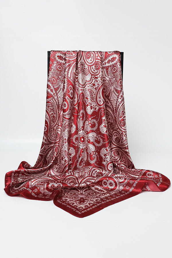 Unique Printed Retro Square Silk Scarf