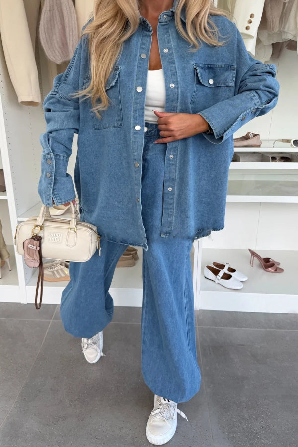 Stylish Denim High Rise Elastic Waist Pocket Loose Lantern Jeans