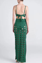 Elegant Openwork Slit Vacation Maxi Skirt