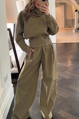 Fashionable High-neck Long-sleeved Zippered Simple Jacket