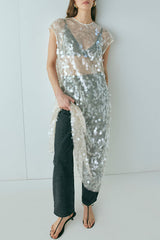Like Gelato Sheer Large Sequin Short Sleeve Cover-up Maxi Dress