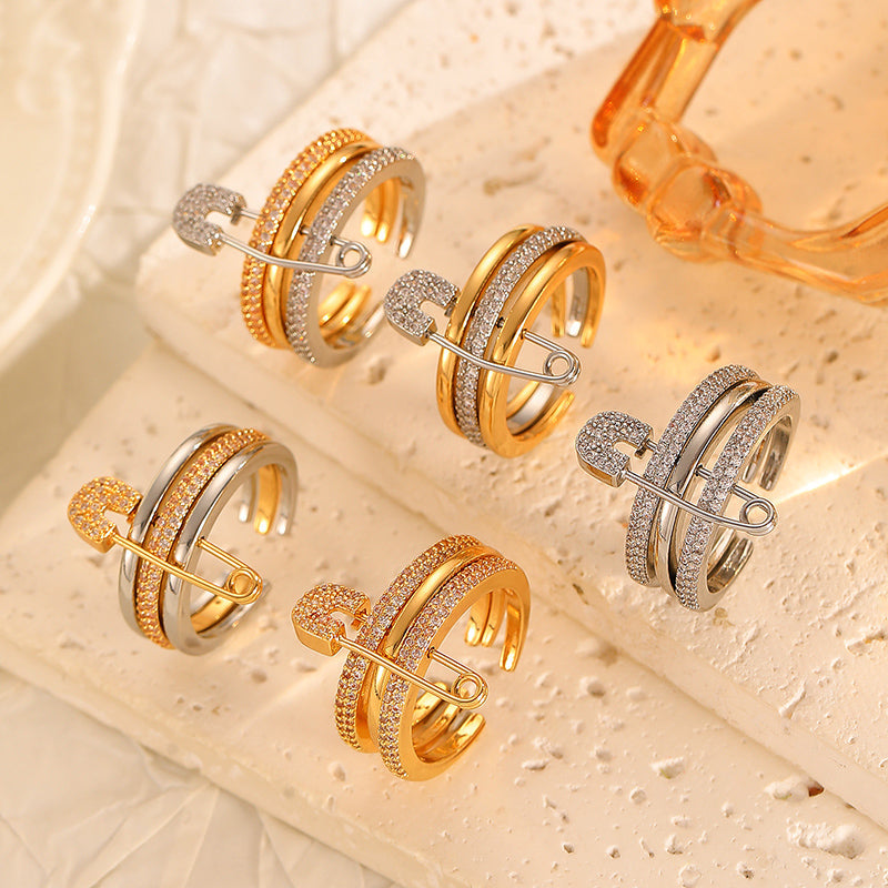 Fashionable Three-color Ring with Detachable Needle Ring