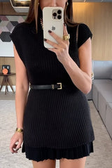 Solid Color Loose Sleeveless Casual Knitted Vest